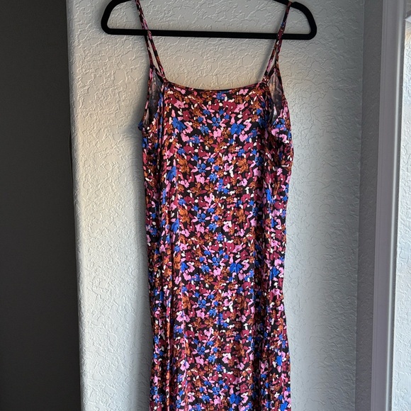 Saltwater Luxe Isabella Midi Dress 90s Slip Botanical Floral Side Slit M - Picture 6 of 12